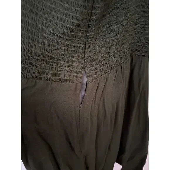 Reformation Mochi Mini Dress Olive Green Dark Khaki Size 12 - Picture 5 of 8